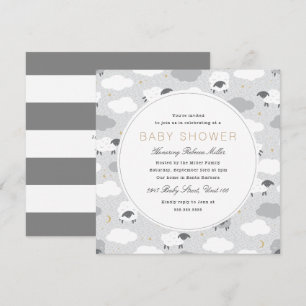 Fluffy Sheep Baby shower Kaart