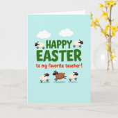 Fluffy Sheep Easter Card Kaart (Gele Bloem)