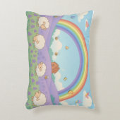 Fluffy Sheep Lavender Field Rainbow Art Accent Kussen (Voorkant(Verticaal))