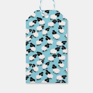 Fluffy Sheep op Baby Blue Cadeaulabel