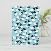 Fluffy Sheep op Baby Blue Kaart (Staand voorkant)