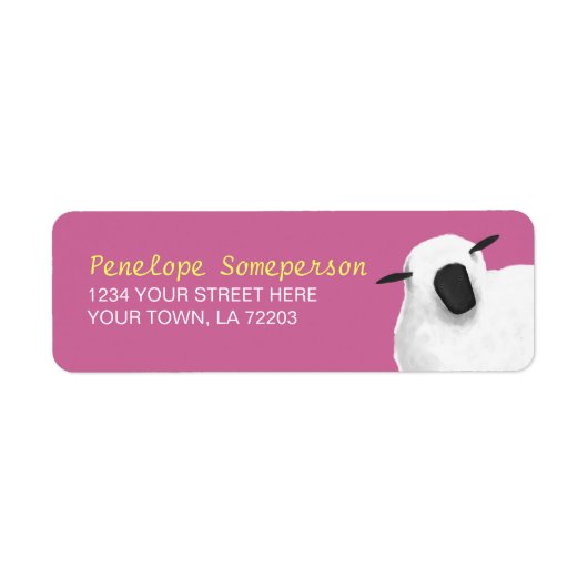 Fluffy Sheep Return-adreslabels Etiket (Voorkant)