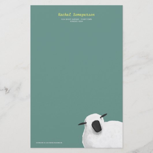Fluffy Sheep  Stationery Briefpapier (Voorkant)