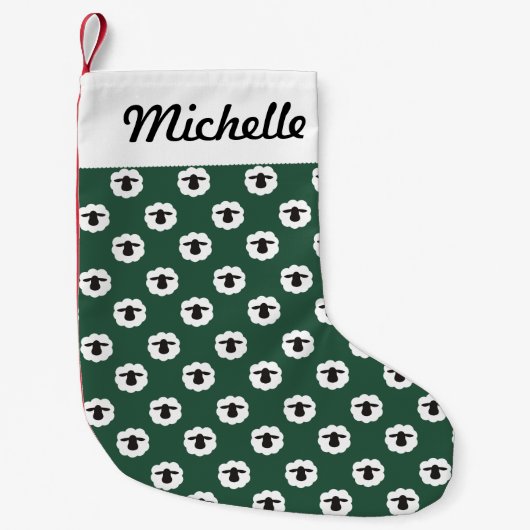 Fluffy Sheep ・ w/Jouw tekst {om het even welke Kle Kleine Kerstsok (Voorkant)