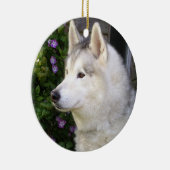 Fluffy Siberian Husky Puppy Dog Keramisch Ornament (Rechts)