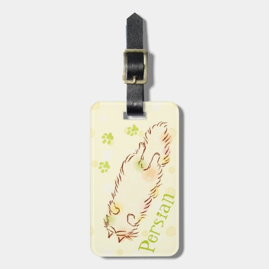 Fluffy Slapy Cat Bagagelabel (Voorkant verticaal)