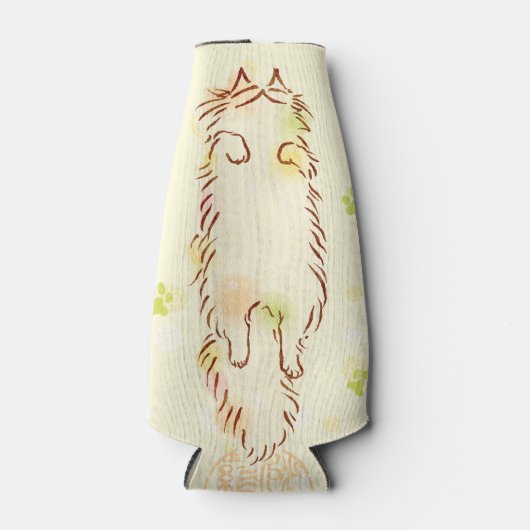 Fluffy Slapy Cat Flesjeskoeler (Voorkant)