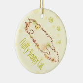 Fluffy Slapy Cat Keramisch Ornament (Rechts)