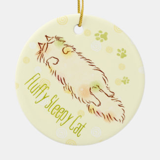 Fluffy Slapy Cat Keramisch Ornament
