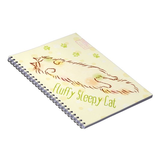 Fluffy Slapy Cat Notitieboek (Rechterzijde)