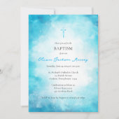 Fluffy Soft Cerulean Clouds Orthodox Baptism Kaart (Voorkant)