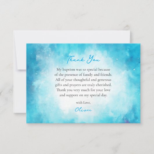 Fluffy Soft Cerulean Clouds Orthodoxe doop Bedankkaart (Voorkant)