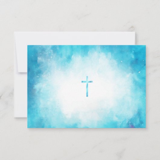 Fluffy Soft Cerulean Clouds Orthodoxe doop Bedankkaart (Achterkant)