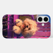 Fluffy speelse Shih Tzu pup, hond in paarse stoel Case-Mate iPhone Case (Achterkant (horizontaal))