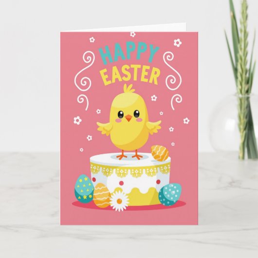Fluffy Spring Cake Faux Gold Foil Card Kaart (Voorkant)