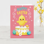Fluffy Spring Cake Faux Gold Foil Card Kaart (Gele Bloem)