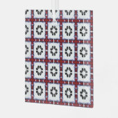 Fluffy Squares Floral Glas Ornament (Voorkant links)