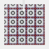 Fluffy Squares Floral Glas Ornament (Voorkant)
