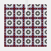 Fluffy Squares Floral Glas Ornament (Achterkant)