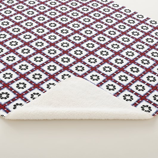 Fluffy Squares Floral Sherpa Deken (3/4)