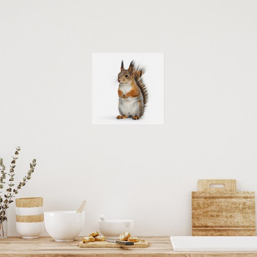 Fluffy Squirrel Art Poster (Keuken)