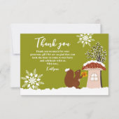 Fluffy Squirrel Gift Winter Baby shower Gift Bedankkaart (Voorkant)