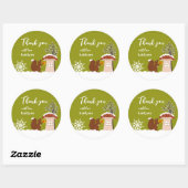 Fluffy Squirrel Gift Winter Baby Shower Gift Ronde Sticker (Vel)
