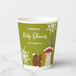 Fluffy Squirrel Gift Winter Baby shower Papieren Bekers