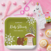 Fluffy Squirrel Gift Winter Baby shower Papieren Bordje (Feest)