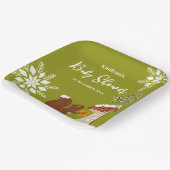 Fluffy Squirrel Gift Winter Baby shower Papieren Bordje (Gebogen)