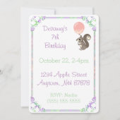 Fluffy Squirrel met roze ballon Birthday Kaart (Voorkant)