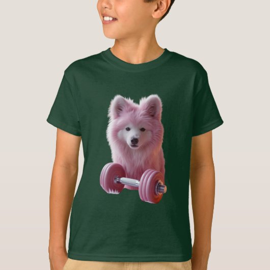 Fluffy Strength Pastel Dumbbell, ontworpen T-shirt (Voorkant)