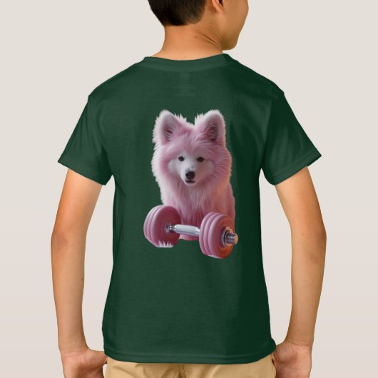 Fluffy Strength Pastel Dumbbell, ontworpen T-shirt (Achterkant)