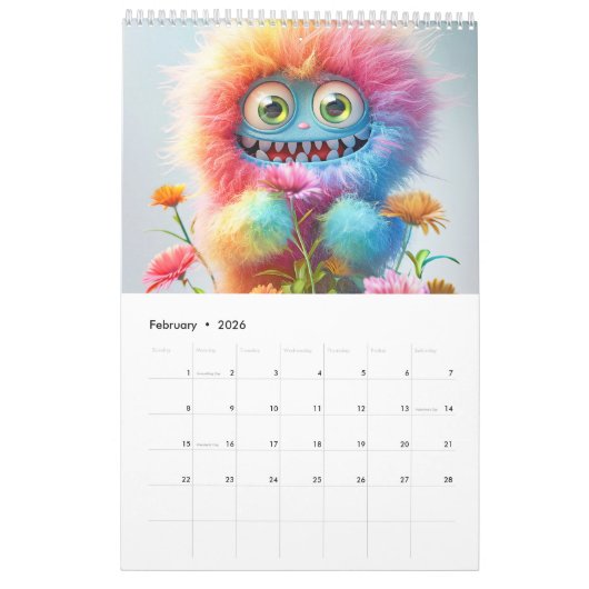 Fluffy Sweet Monsters – 2026 Calendar Kalender (Feb 2026)