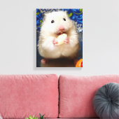 Fluffy Syrian Hamster Kokolinka Canvas Afdruk (Insitu (Woonkamer))