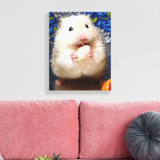 Fluffy Syrian Hamster Kokolinka Canvas Afdruk (Insitu (Woonkamer))