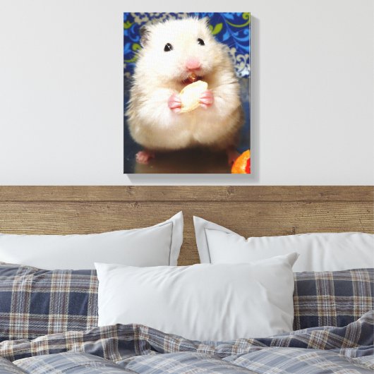 Fluffy Syrian Hamster Kokolinka Canvas Afdruk (Insitu (Slaapkamer))
