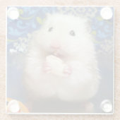 Fluffy Syrian Hamster Kokolinka Glazen Onderzetter (Achterkant)