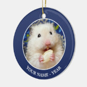 Fluffy Syrian Hamster Kokolinka Keramisch Ornament (Links)