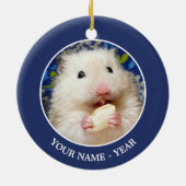Fluffy Syrian Hamster Kokolinka Keramisch Ornament (Achterkant)