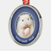 Fluffy Syrian Hamster Kokolinka Metalen Ornament (Links)