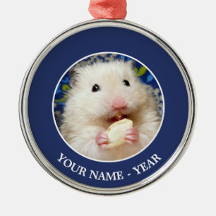 Fluffy Syrian Hamster Kokolinka Metalen Ornament