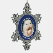 Fluffy Syrian Hamster Kokolinka Tin Sneeuwvlok Ornament (Links)