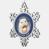 Fluffy Syrian Hamster Kokolinka Tin Sneeuwvlok Ornament (Rechts)