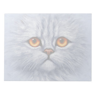 Fluffy Tabby Cat Kitten Face Light Grey Notitieblok