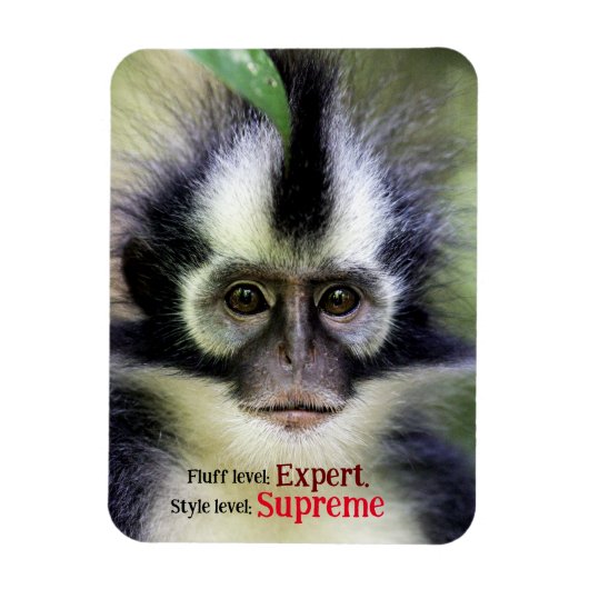 Fluffy Thomas Leaf monkey Magneet (Verticaal)