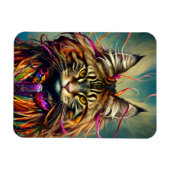 Fluffy Tiger Maine Coon in linten Magneet (Horizontaal)
