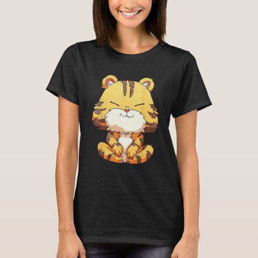 Fluffy Tiger Zen  Pamper Yourself T-shirt (Voorkant)