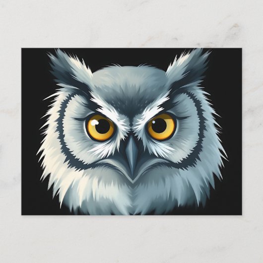 Fluffy Uil met expressieve ogen Briefkaart (Voorkant)