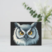 Fluffy Uil met expressieve ogen Briefkaart (Staand voorkant)